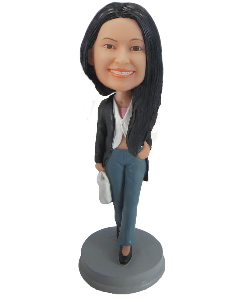 Custom Office Lady BobbleHead Female Office Lady Doll F962