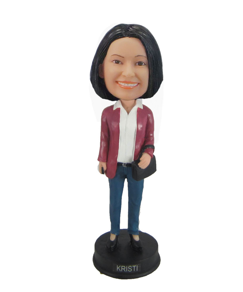 Custom  Independent woman personalized bobble head Female Independent woman Doll F941