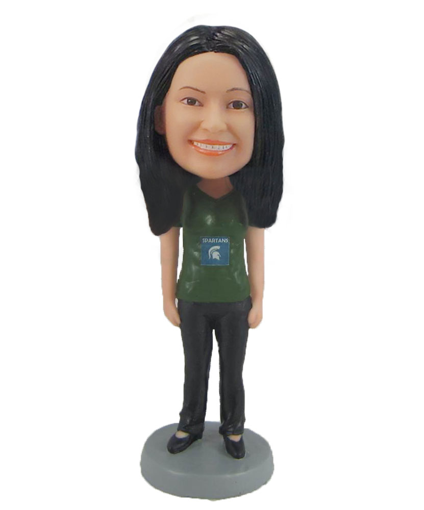Custom  Spartans woman personalized bobbleheads Female Spartans  woman Doll F939