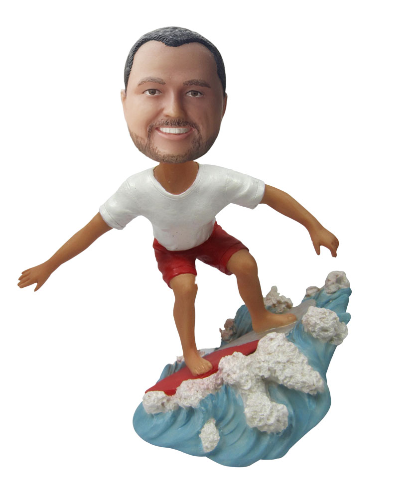 Custom Surfing Male Bobblehead Doll S625