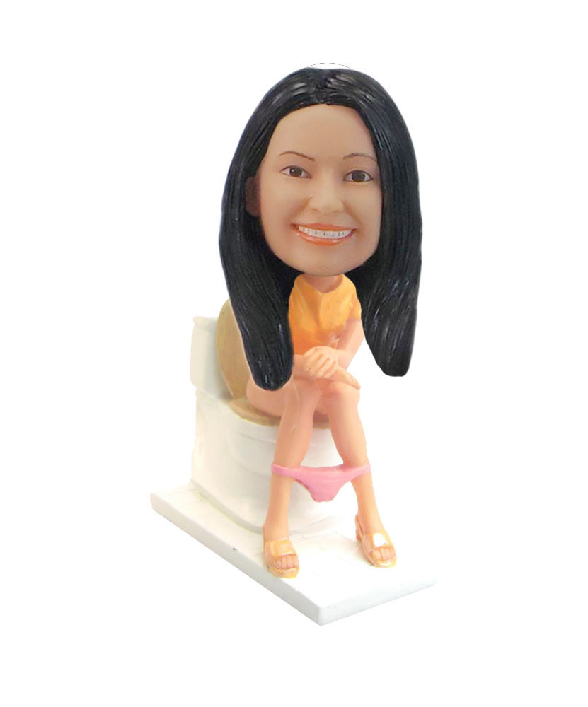 Girl sitting on the toilet funny bobbleheads