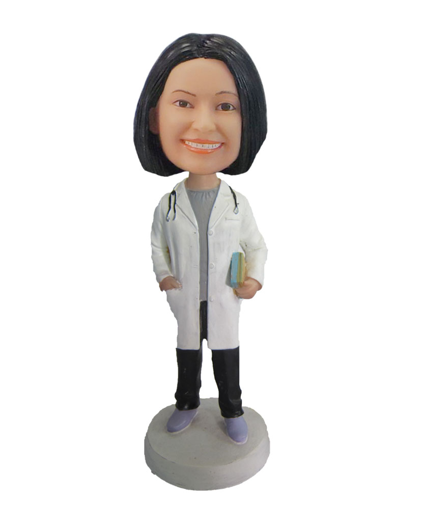 Female doctor in dress personal bobble head dolls F53