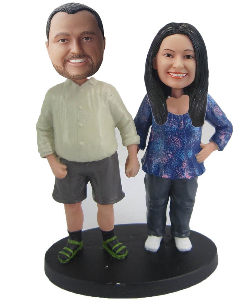 The Pair Of Husband And Wife Custom Bobbleheads W439