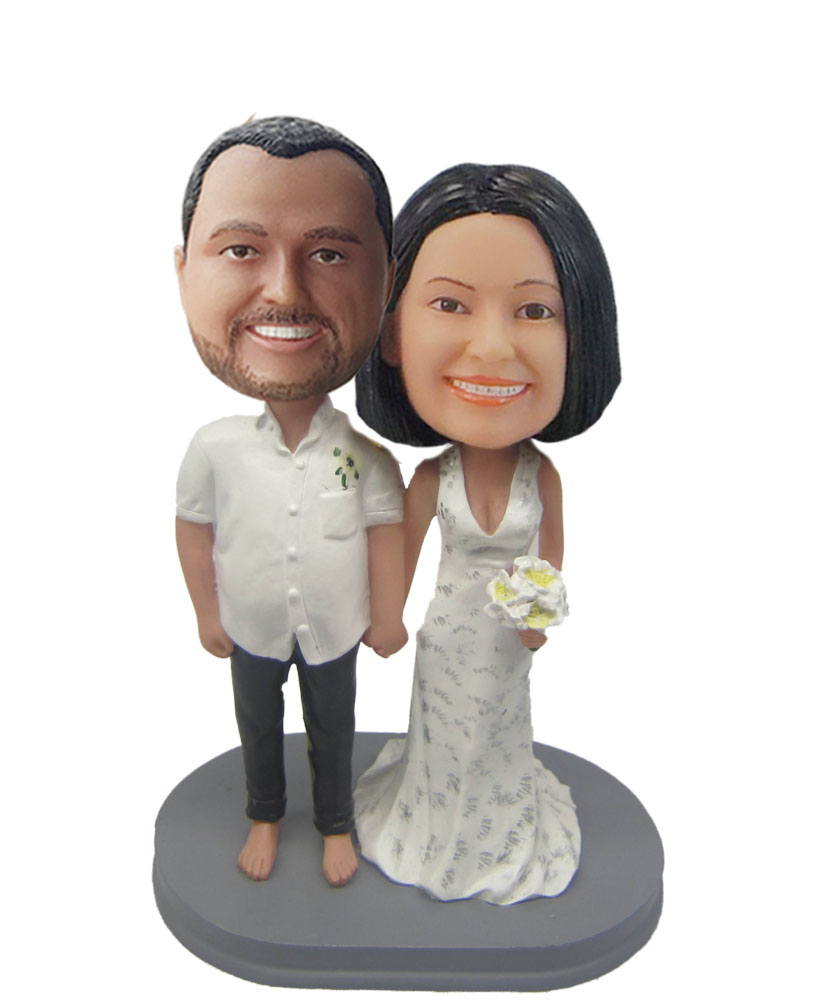Casual Post Wedding Couple bobblehead Doll  W617