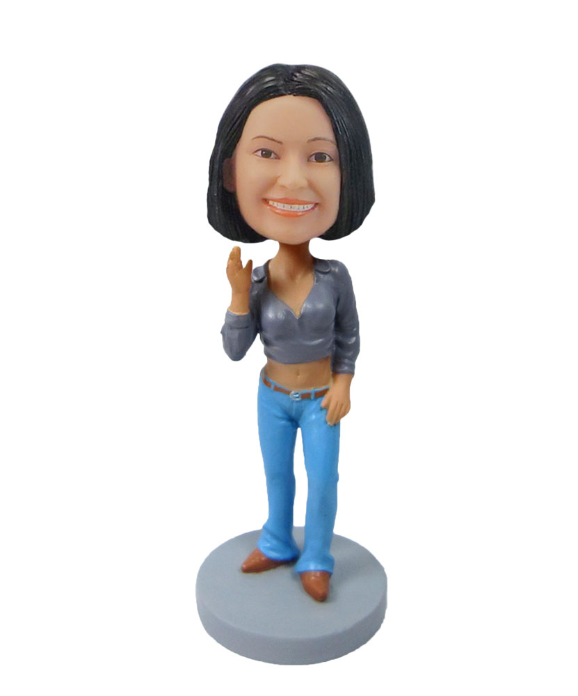 Girl wearing Bare-Midriff clothes bobbleheads F113