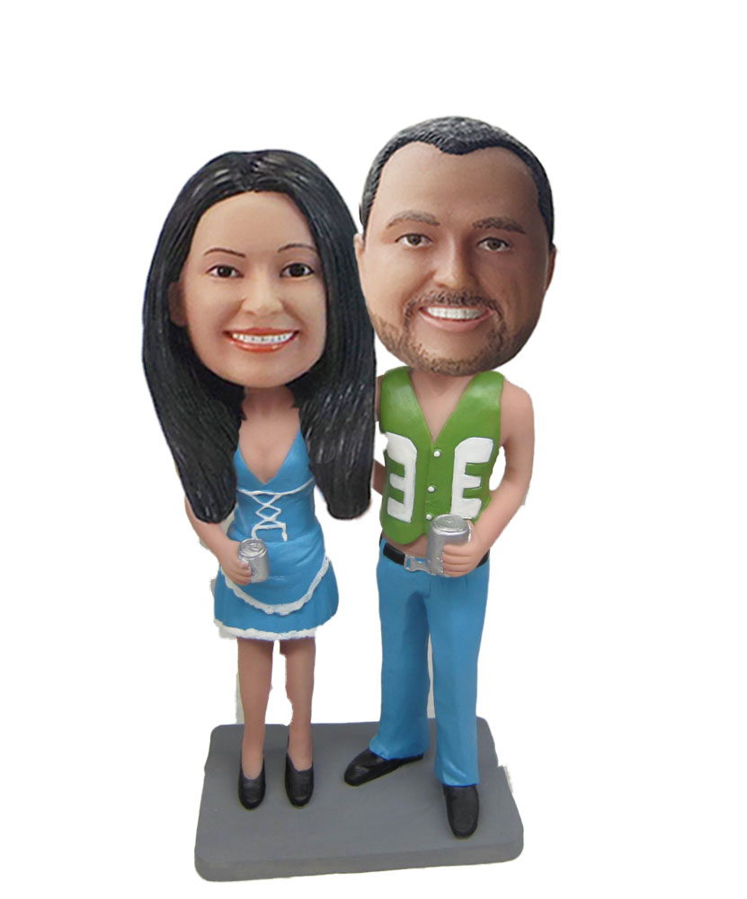 Cowboy Couple bobblehead Doll W774