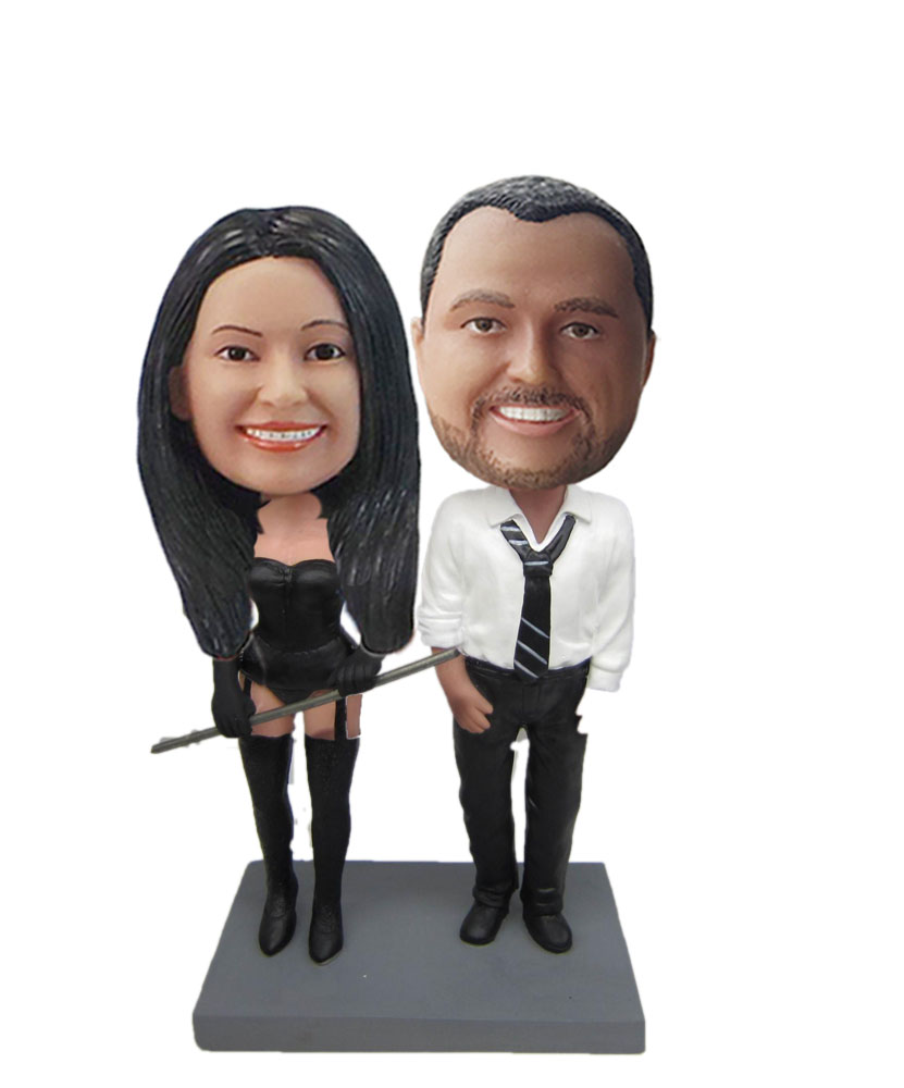 Businessman With Dominatrix Couple bobblehead Doll w775