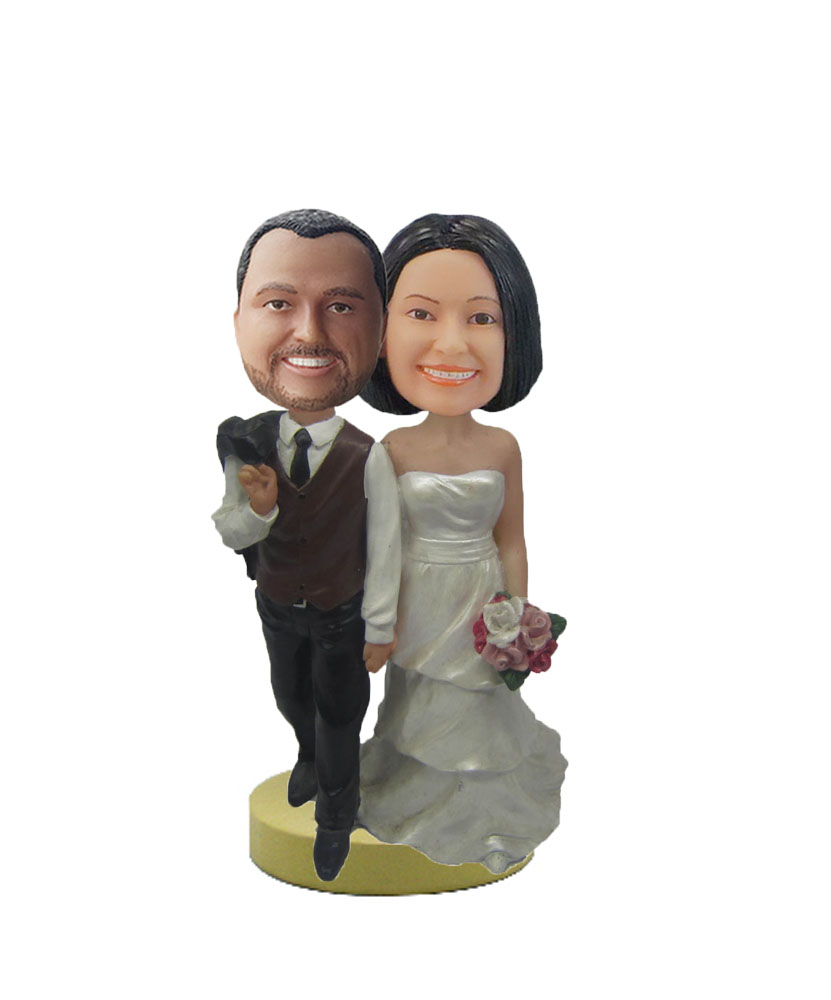 Personalized Custom Bobbleheads Of Wedding Cake W624