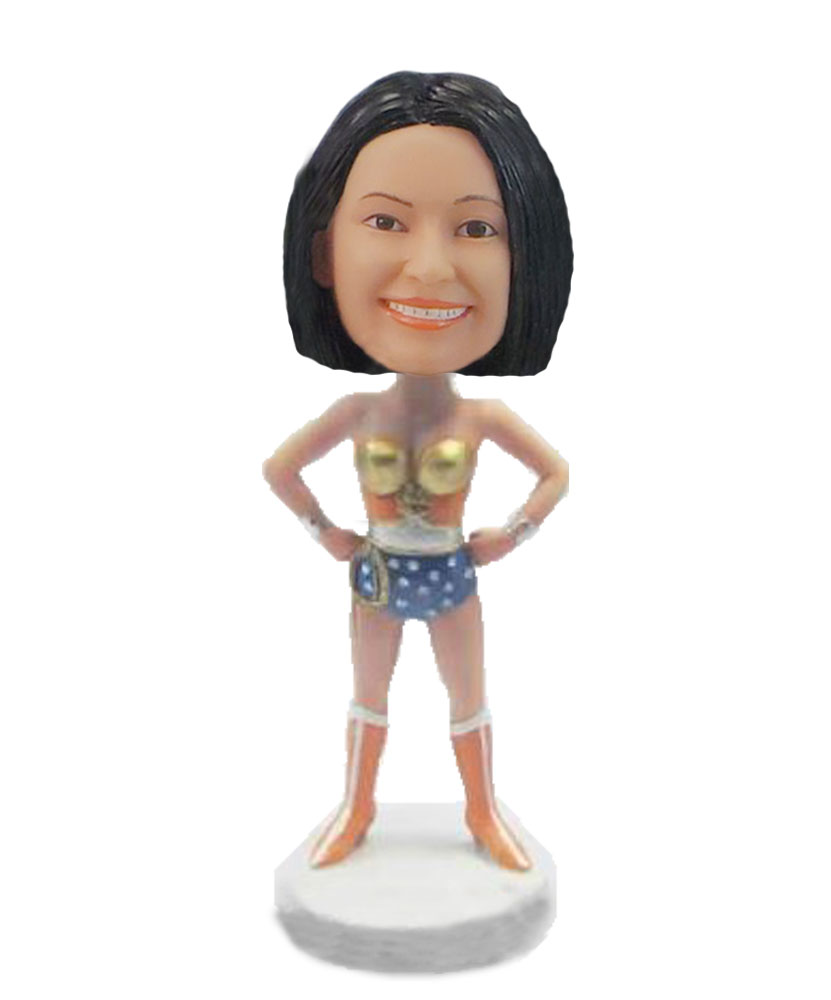 Female dominating Wonder Woman Cosplay bobblehead doll F147