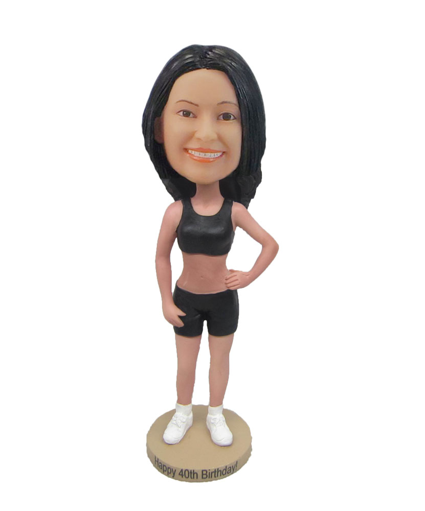 Female Runner Healthy girl bobblehead doll F688