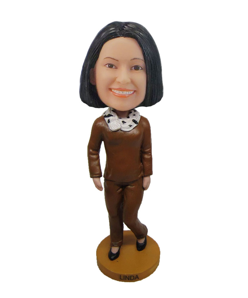 Simple shirt female your own bobblehead doll F699