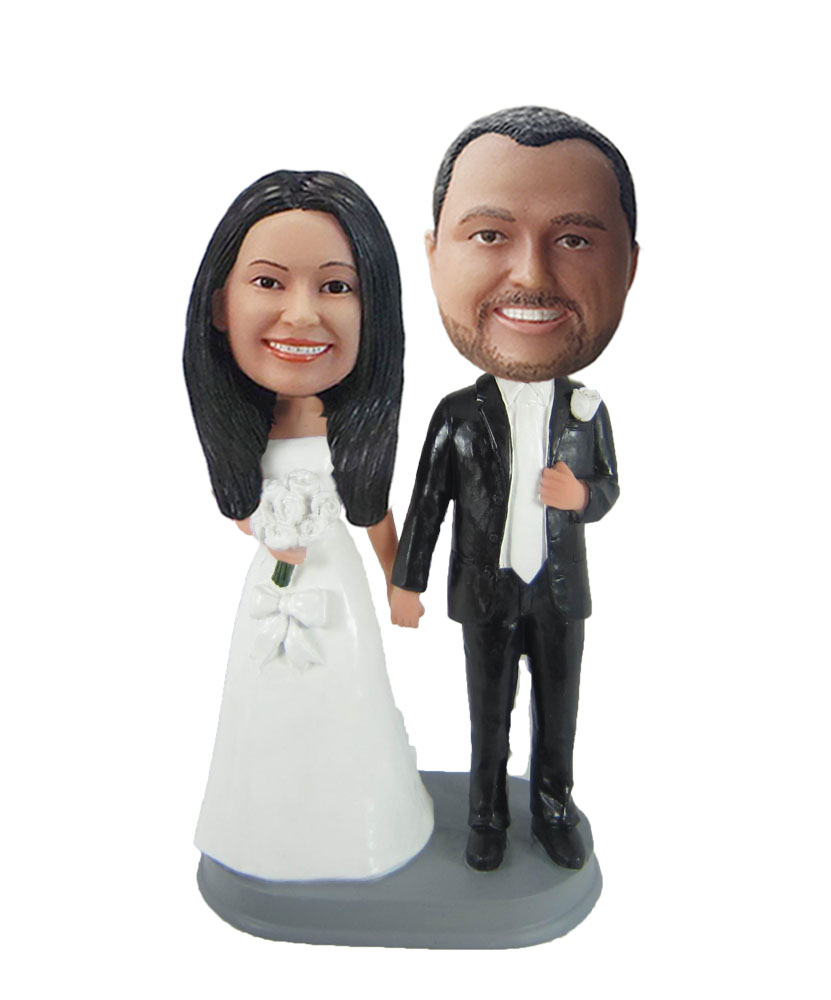 Personalized custom sweet wedding cake bobblehead dolls W848