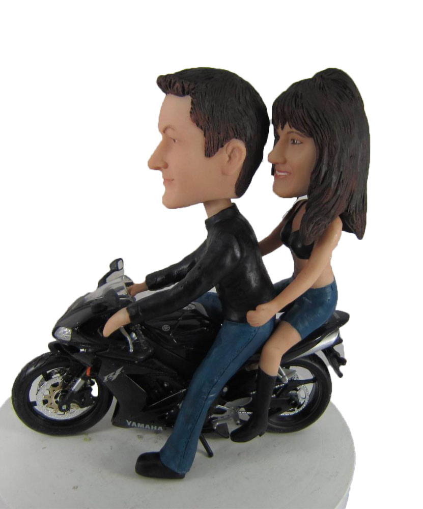 Couple On Motorcycle Wedding bobblehead W1035