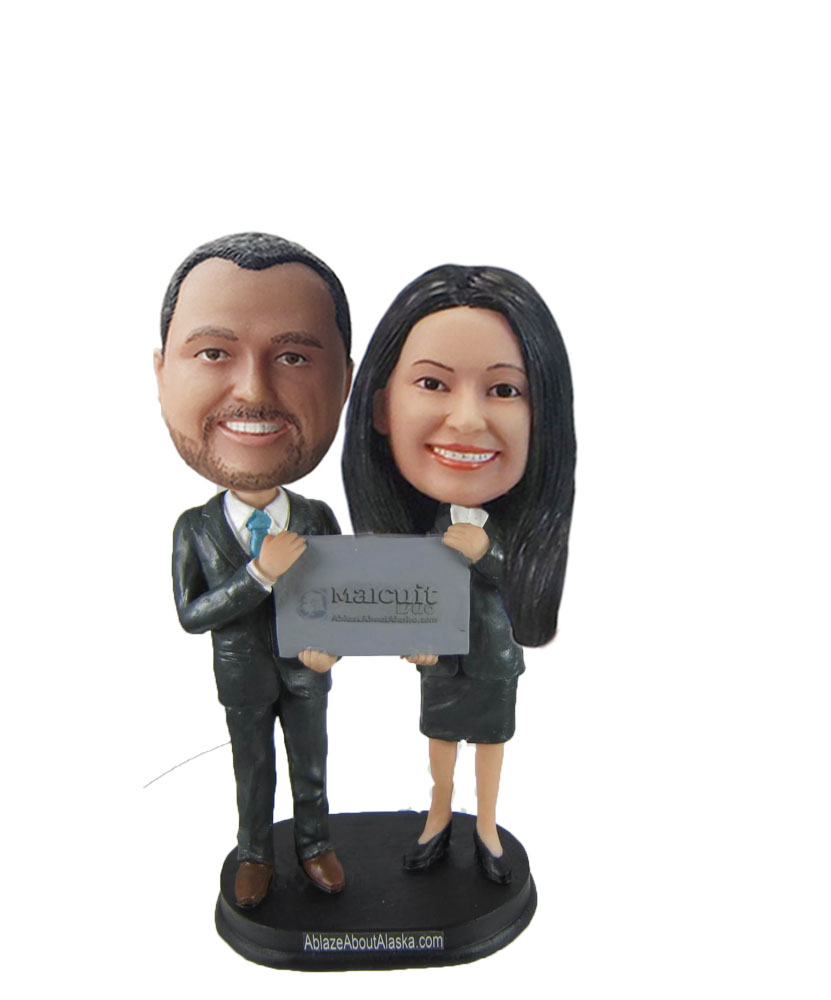 Custom Businness Bobble Head Cake Topper W1040