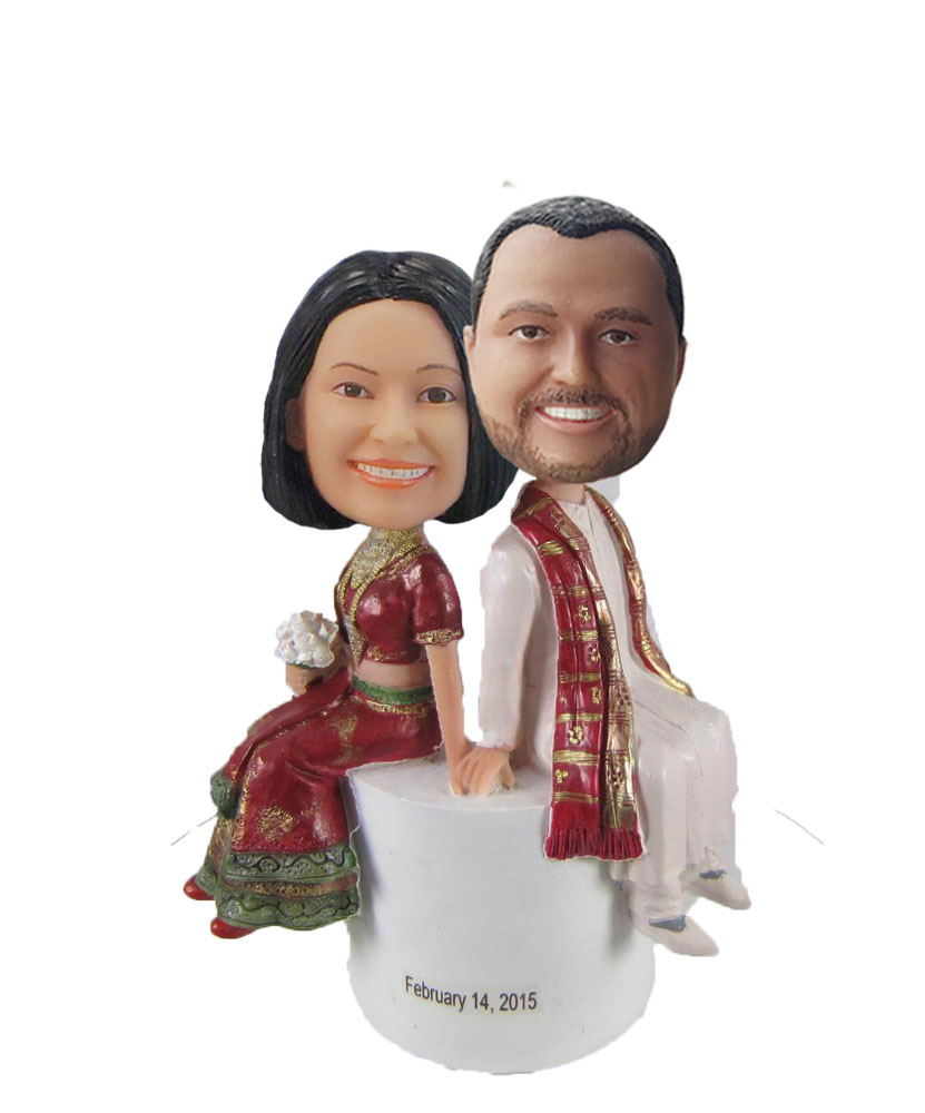 Personalized Custom India Wedding Cake Bobble Heads W1044