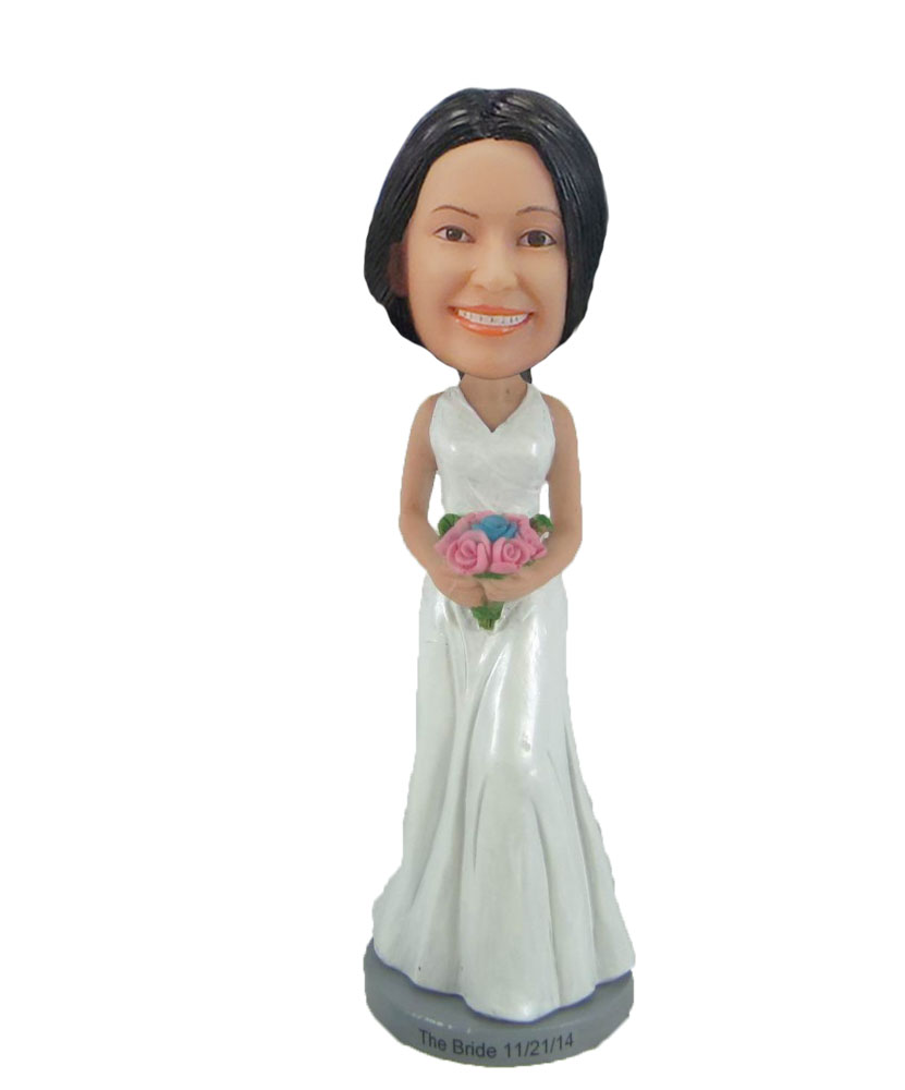 Female Fancy dress Beautiful bride bobblehead doll F873