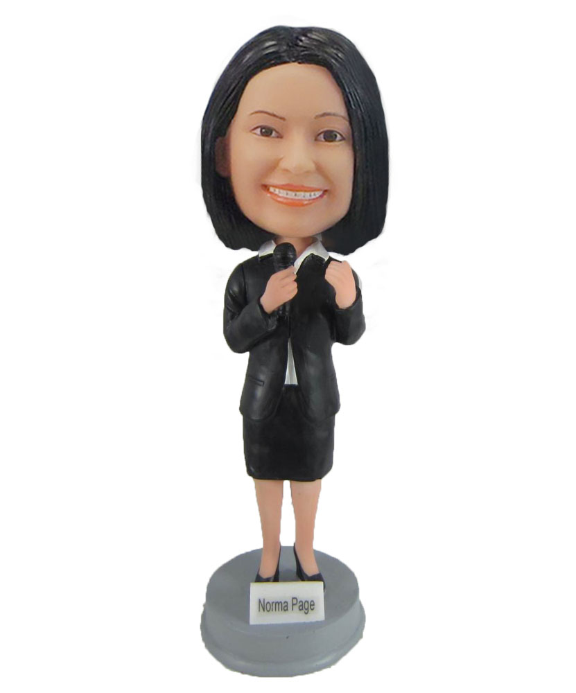 Female Speaker in Business Suit Bobbleheads F913