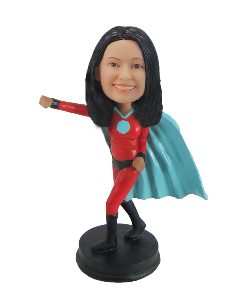 Female Superwoman in blue cloak Bobbleheads F991