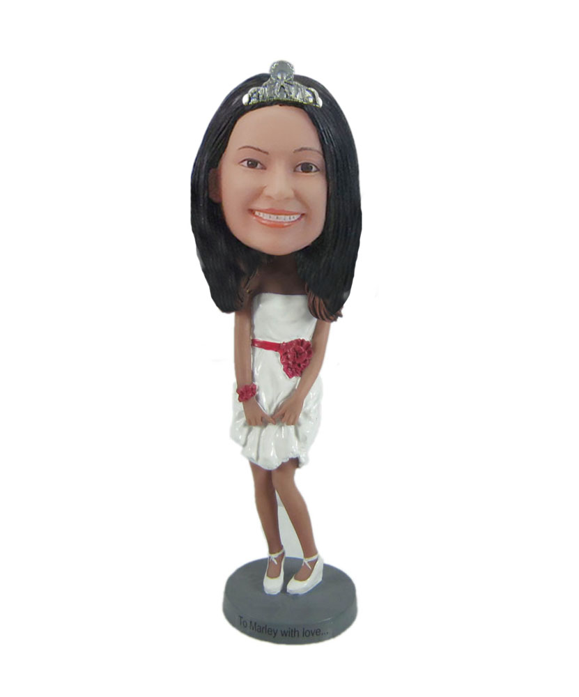 bride in simple wedding dress Beauty page champion bobblehead F7181