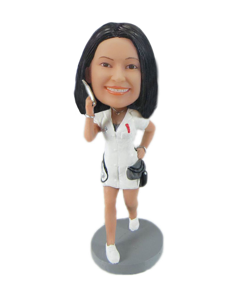 Nurse with syringe cheap custom bobblehead F7773